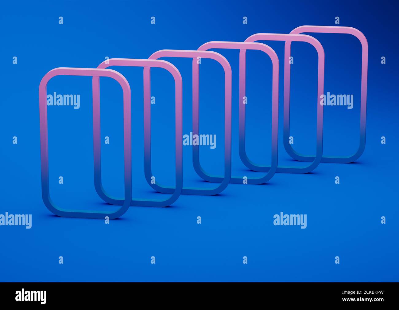 Abstract 3d render composition, blue background design with pink and ...
