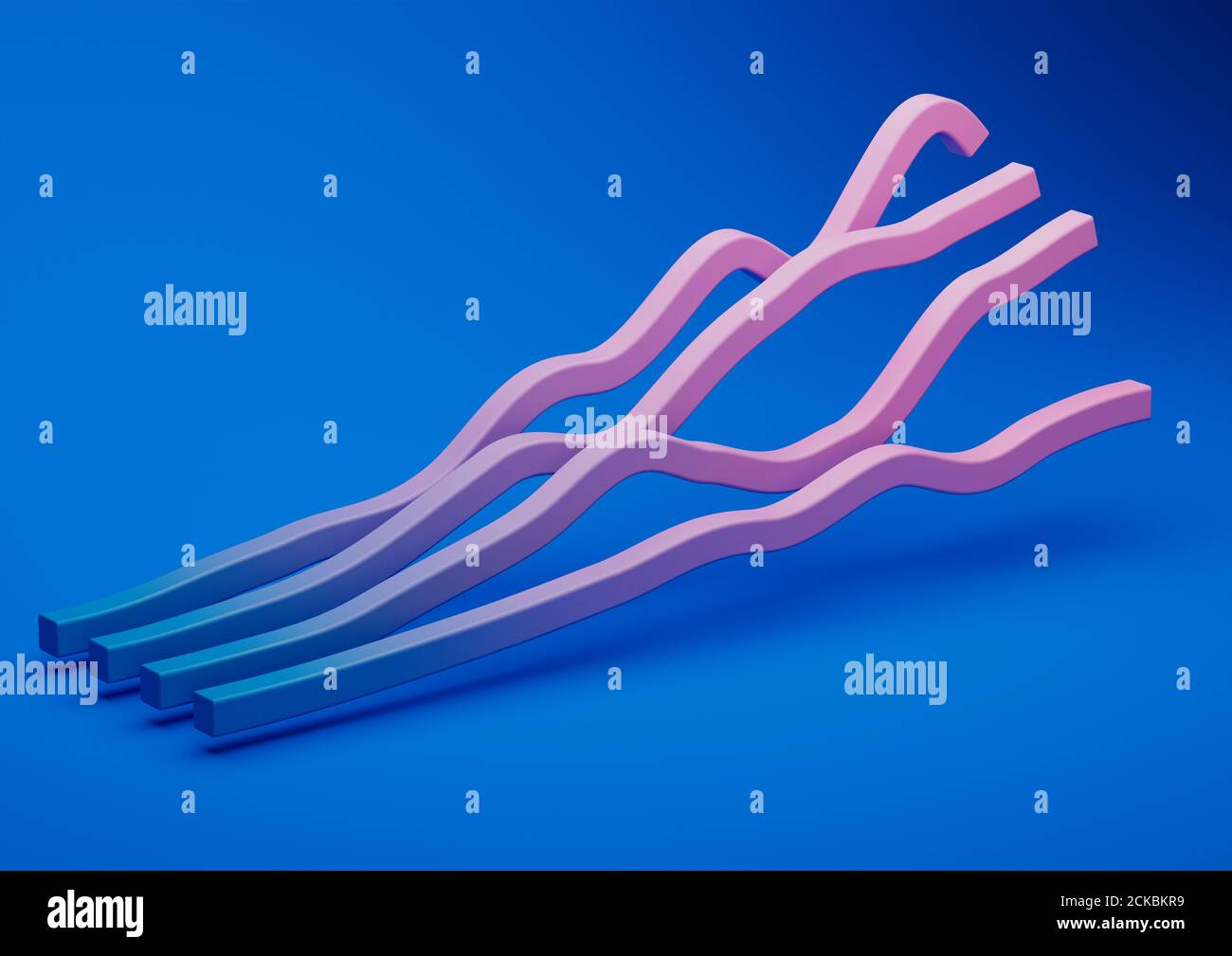 Abstract 3d render composition, blue background design with pink and ...