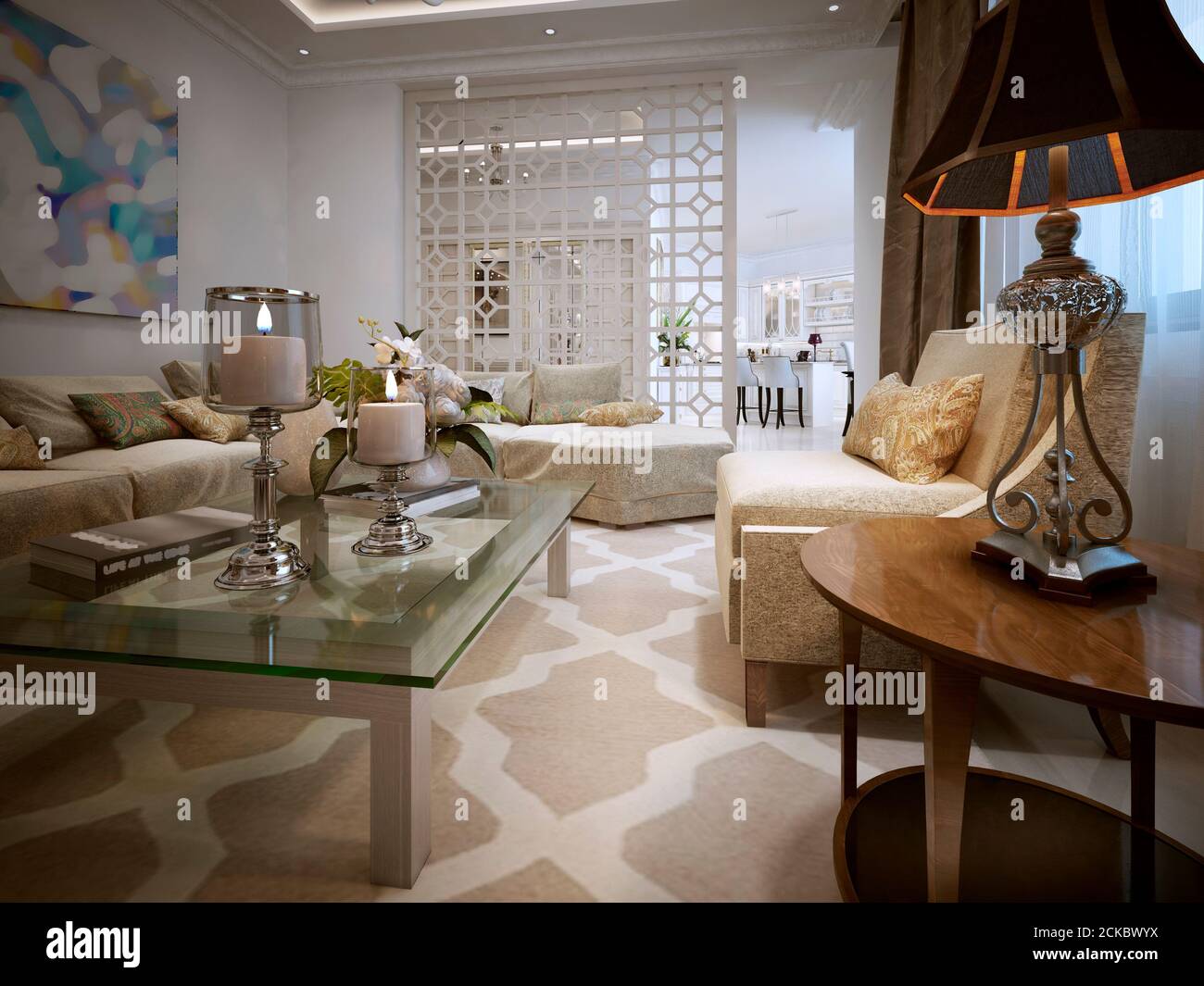 living room Arabic style. 3d visualization Stock Photo Alamy