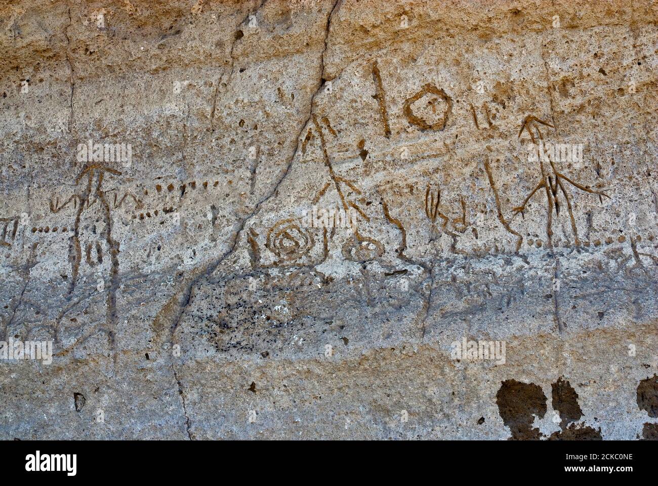 Rock art at Petroglyph Point at Lava Beds National Monument, California, USA Stock Photo