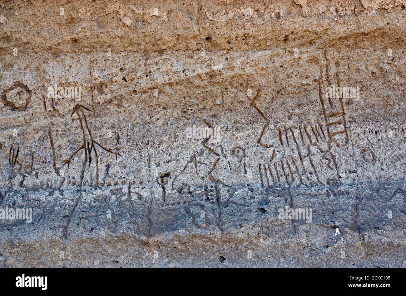 Rock art at Petroglyph Point at Lava Beds National Monument, California