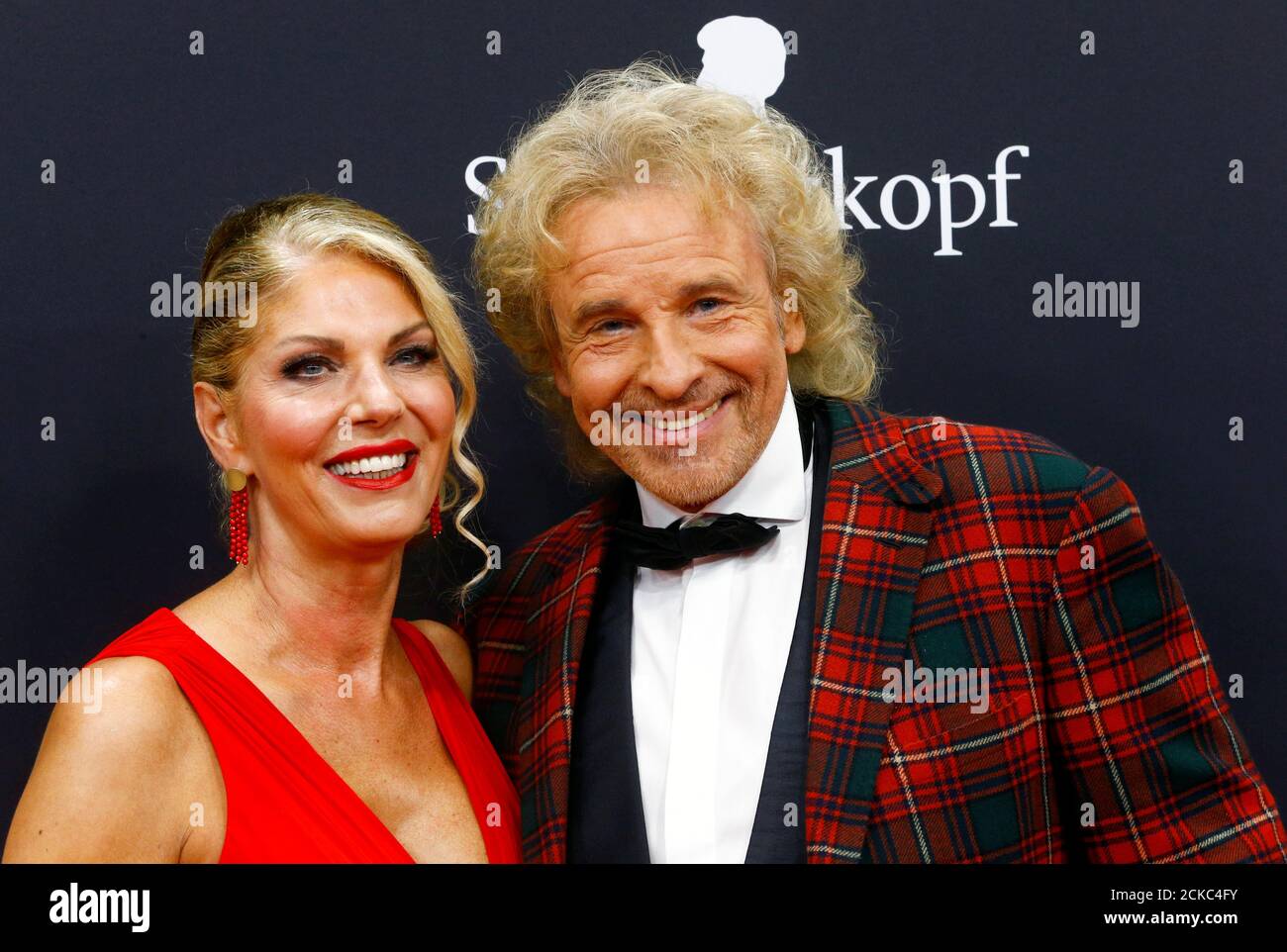 German Tv Presenter Thomas Gottschalk And Spouse Karina Mross Pose At The Red Carpet Before The Bambi 2019 Awards Ceremony In Baden Baden Germany November 21 2019 Reuters Arnd Wiegmann Stock Photo Alamy