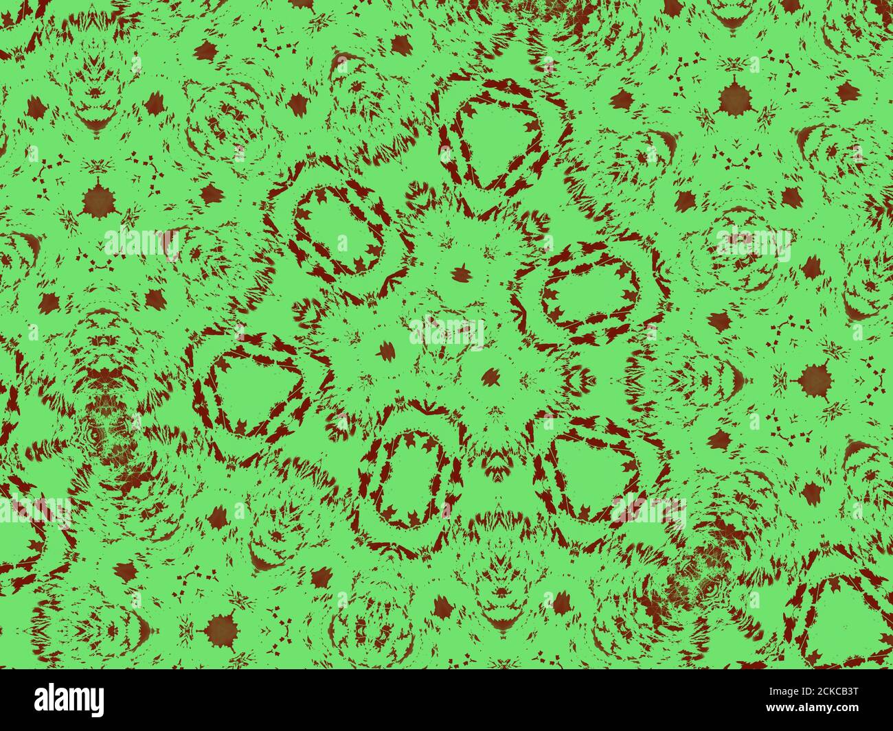 Illustration of a green and red abstract kaleidoscope as a background ...