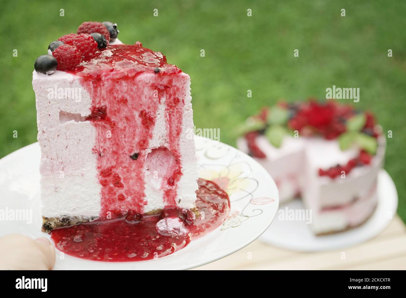 Home Made Cheese Cake With Organic Fruit Cake Decoration Food Photography Stock Photo Alamy