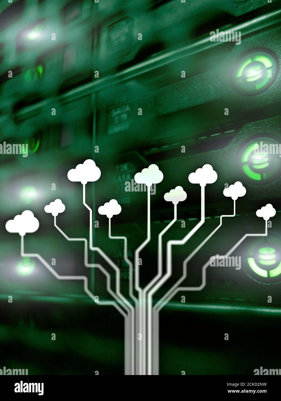 Cloud computing and connectivity concept 2020. Technology Book background. Stock Photo