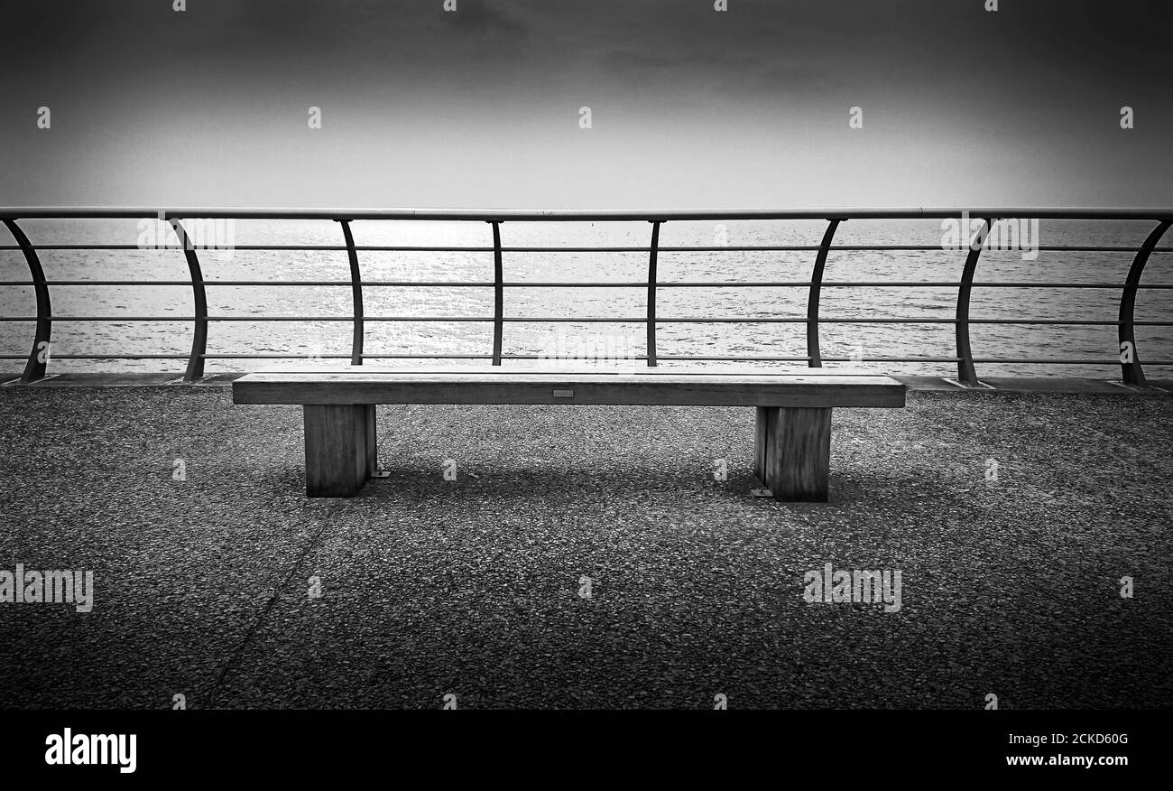 Seating on the promenade Black and White Stock Photos & Images - Alamy