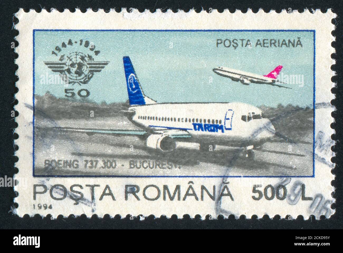 ROMANIA - CIRCA 1994: stamp printed by Romania, show plane, circa 1994. Stock Photo
