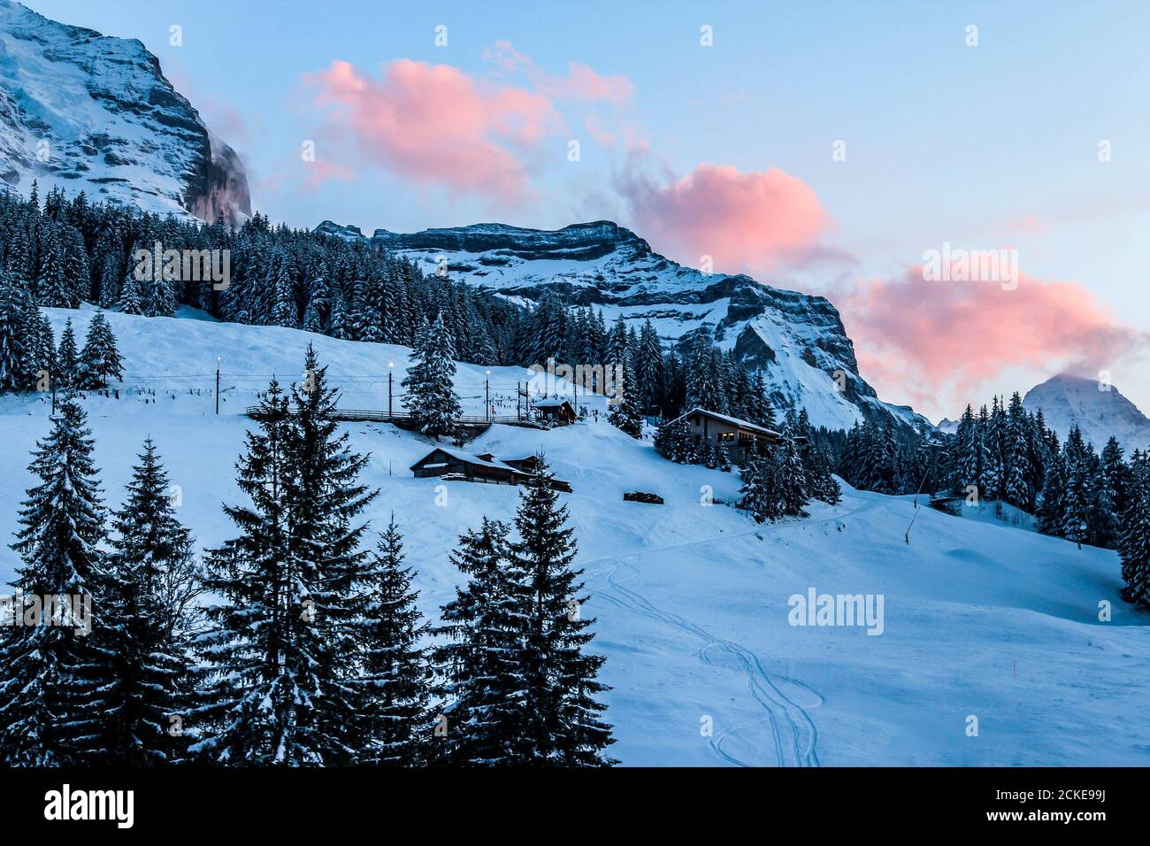 The Alpine region of Switzerland, conventionally referred to as the Swiss Alps. Stock Photo