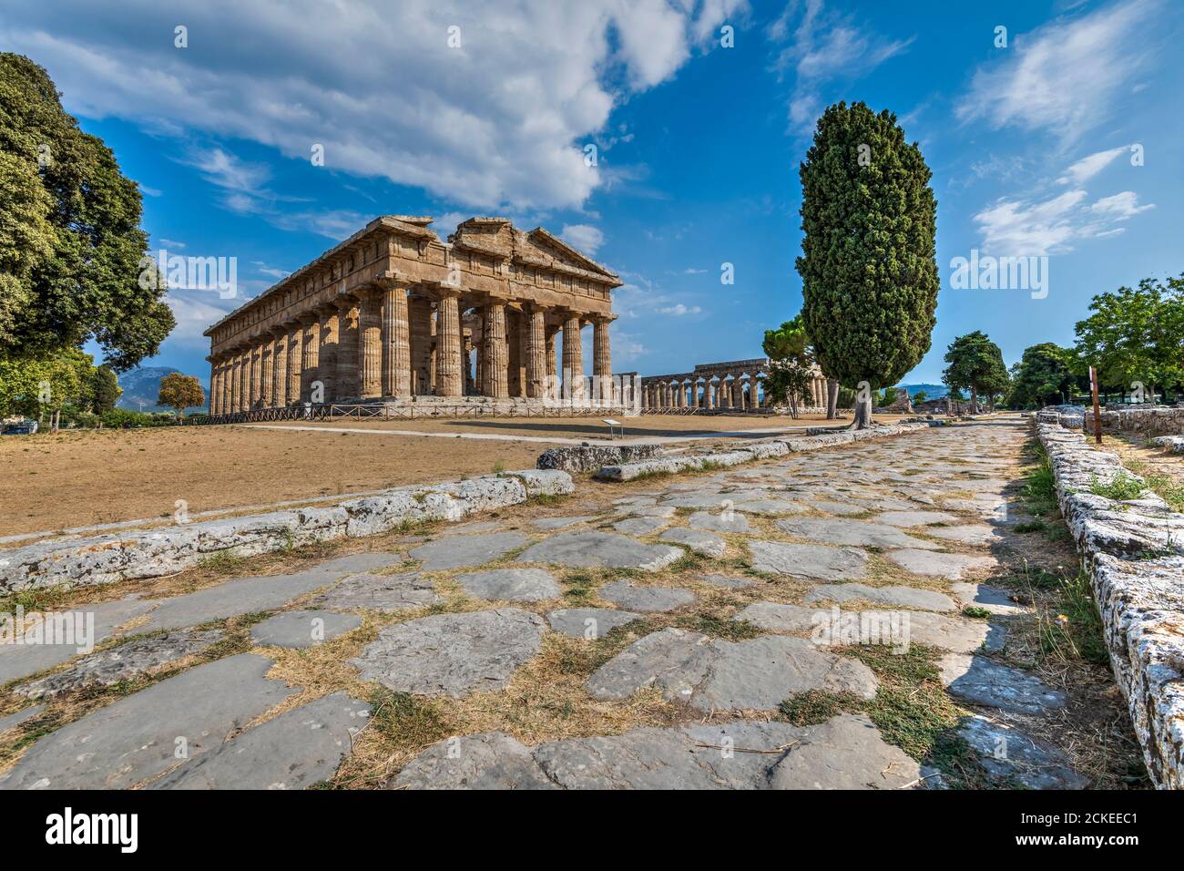 Temple of Hera or Temple of Neptune, Paestum, Campania, Italy Stock Photo