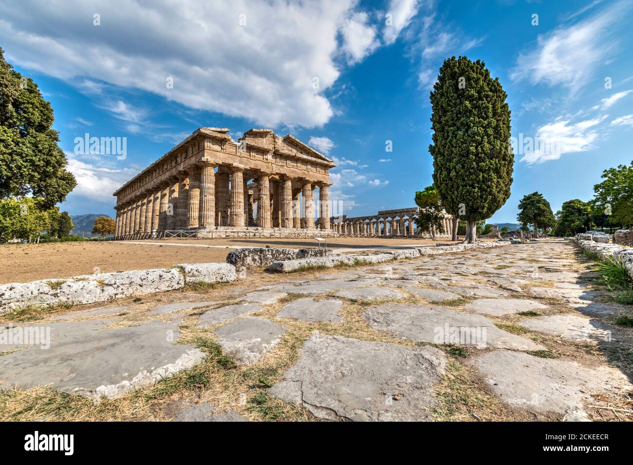 Temple of Hera or Temple of Neptune, Paestum, Campania, Italy Stock Photo
