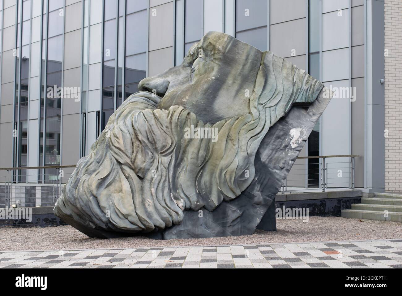 Salford University, Greater Manchester, UK. Statue of Frederich Engels, philosopher on the main university campus. Stock Photo