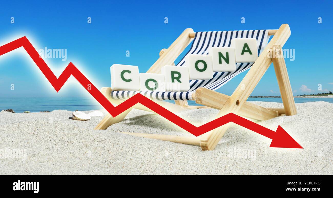 Sun Chair at the Beach - Corona Crisis Stock Photo