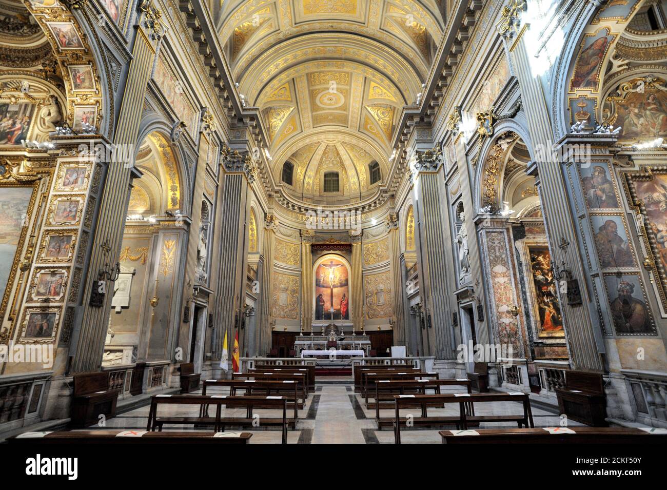 italy, rome, church of santa maria in monserrato interior Stock Photo