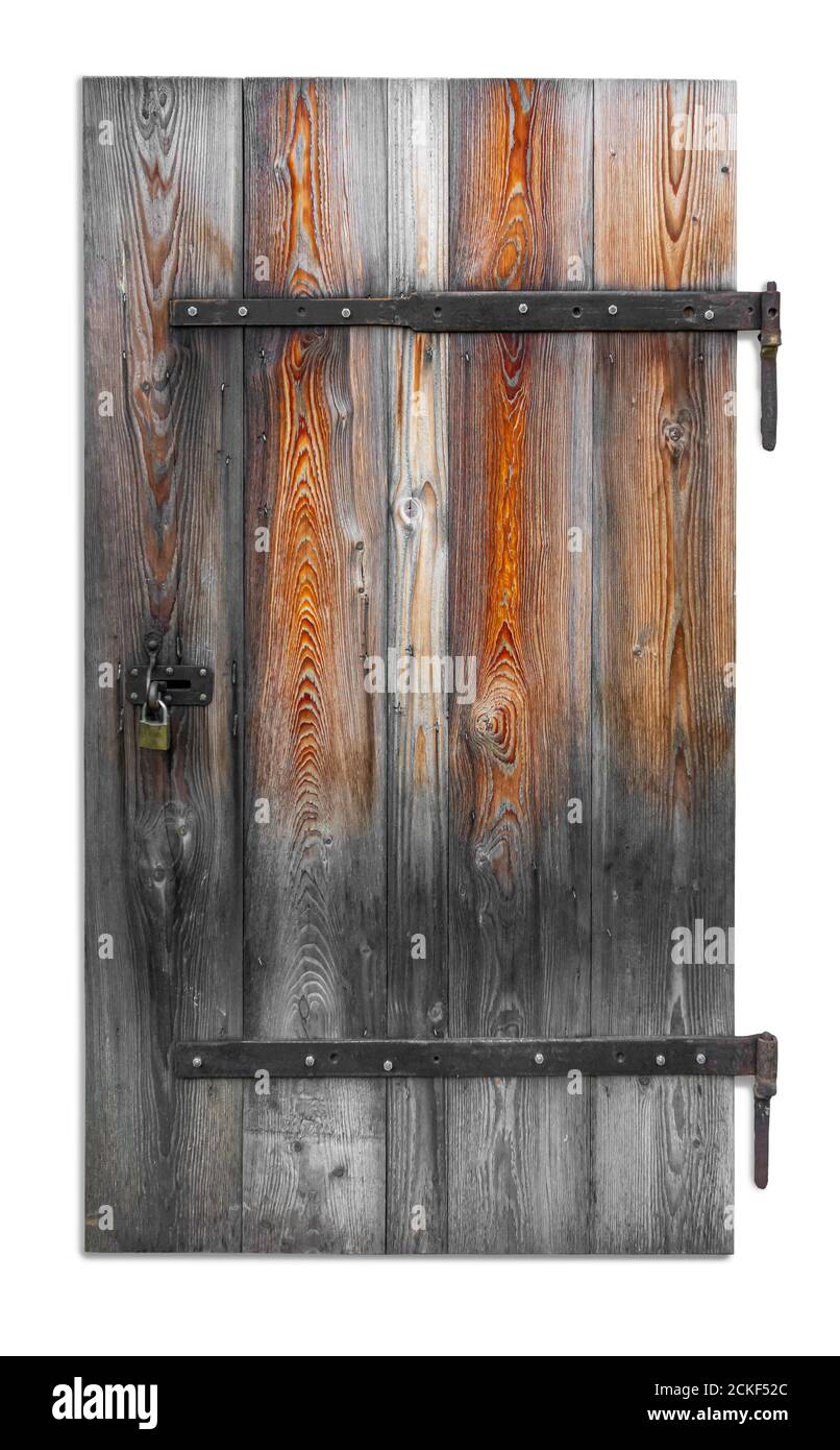 Old door in white Cut Out Stock Images & Pictures - Alamy