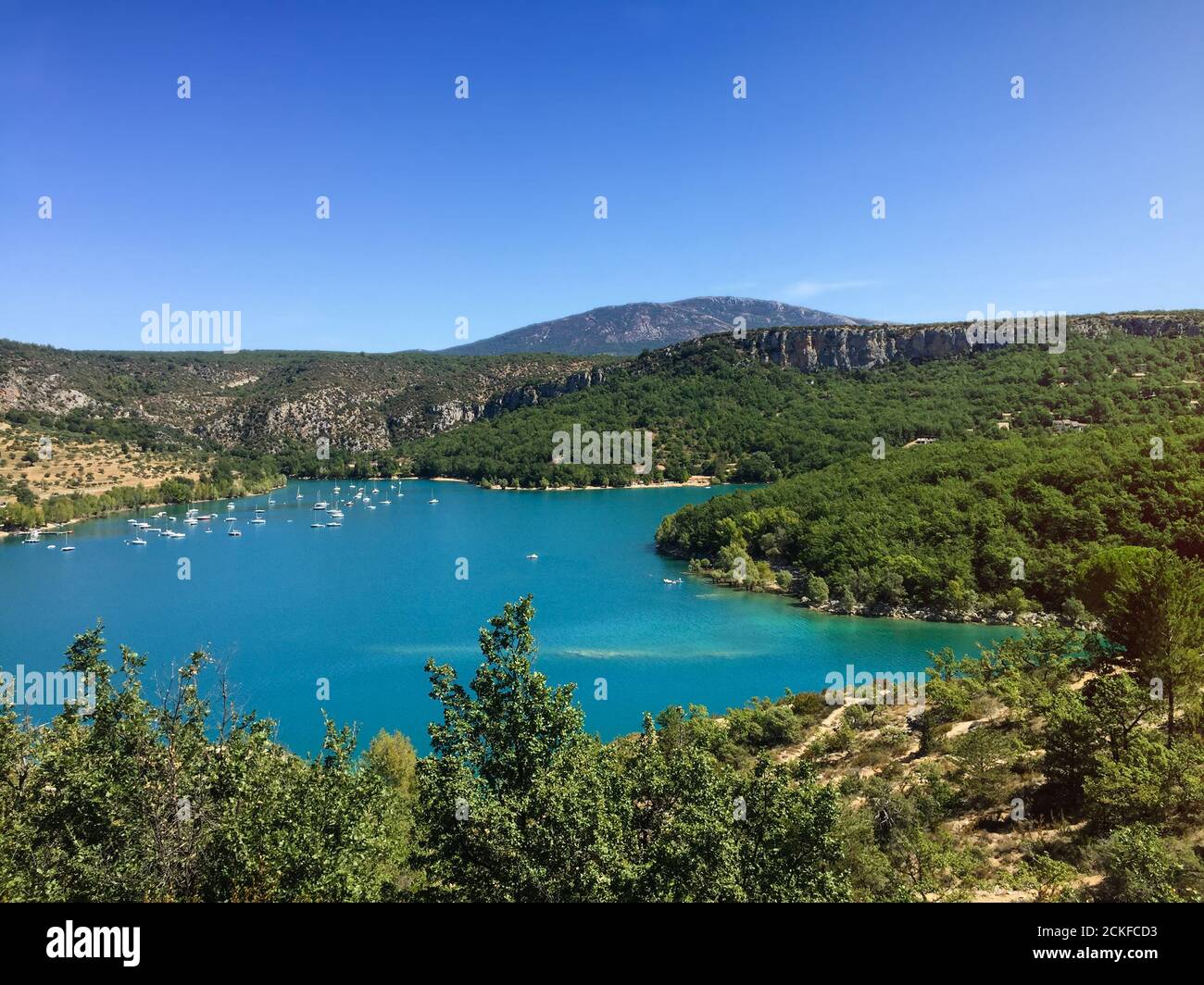 SainteCroixduVerdon Lake and landscape of Verdon, France Stock Photo