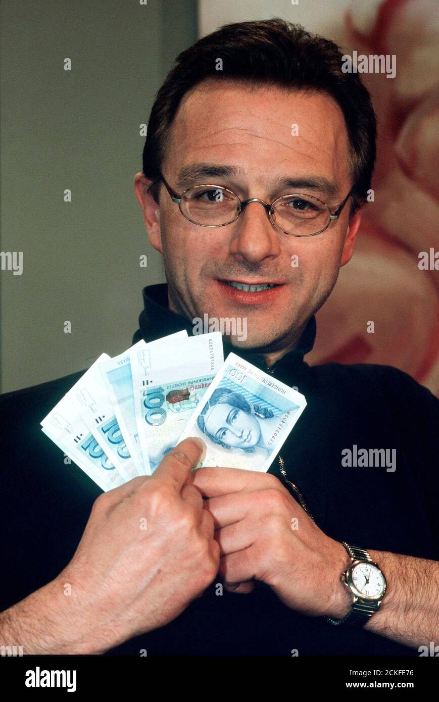 Porträt des deutschen Kabarettist, Autor und Kolumnist Fritz Eckenga, 2000. Portrait of the German cabaret artist, author and columnist Fritz Eckenga, 2000. Stock Photo