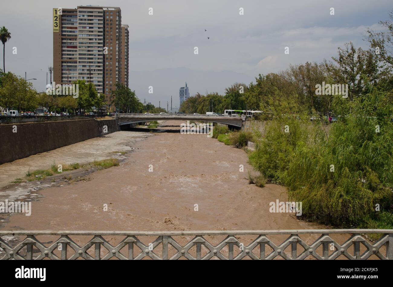 Mapocho river in Santiago de Chile. Chile Stock Photo - Alamy