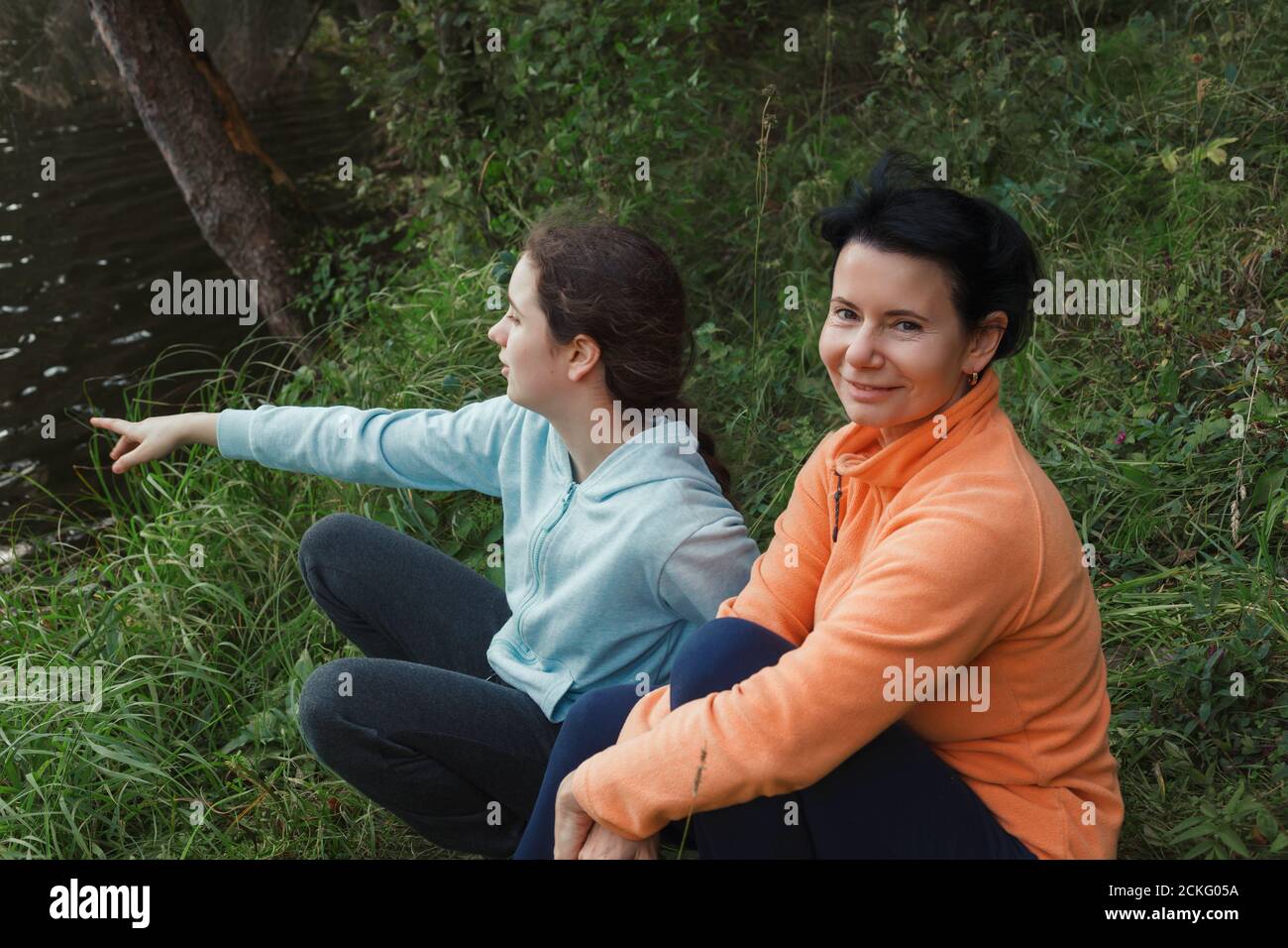 Outdoor recreation with children. Family on holiday weekend. Happy childhood concept. Stock Photo