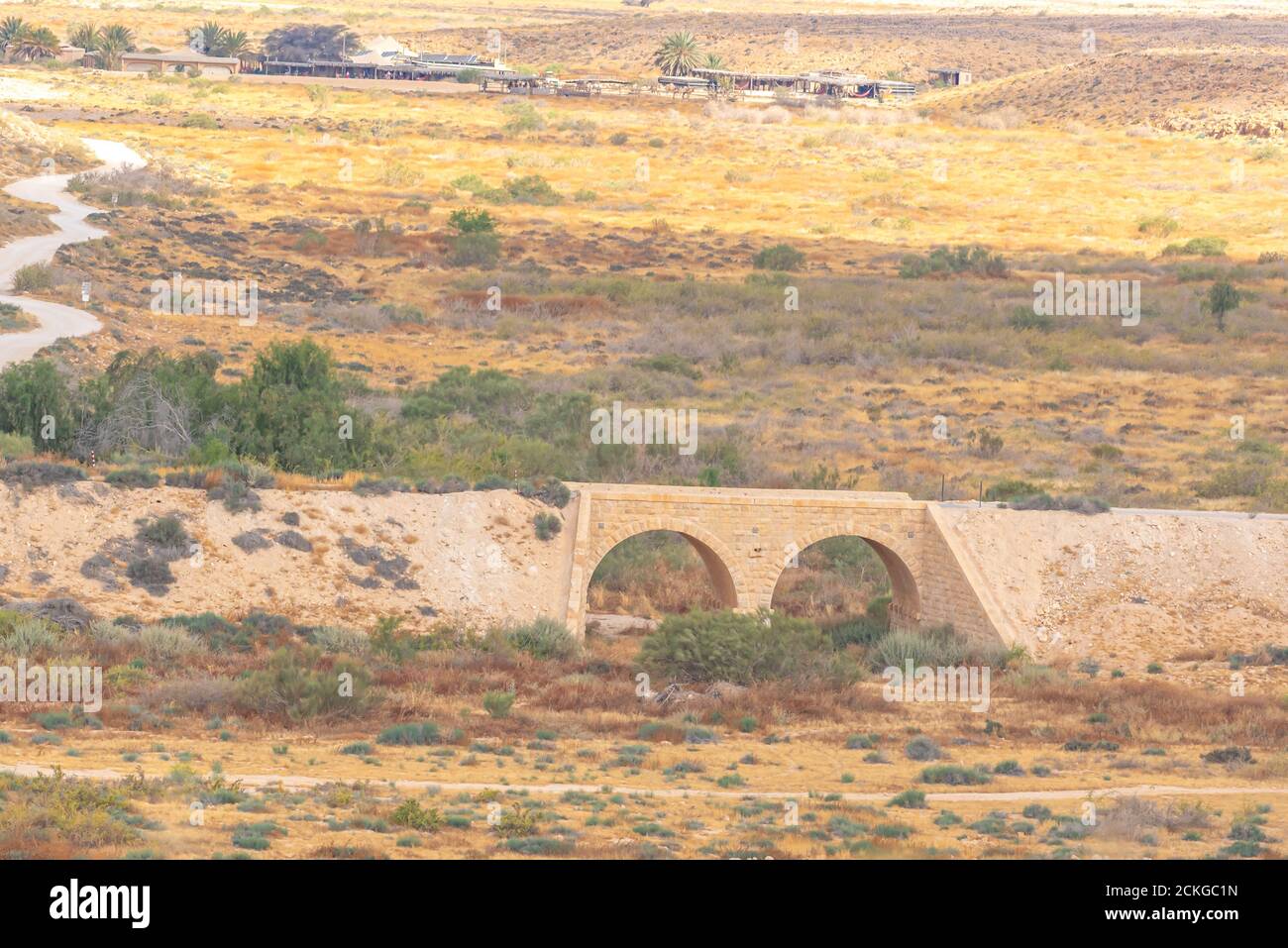 Old Ottoman railway bridge over the mostly dry Beer Sheva stream, Negev