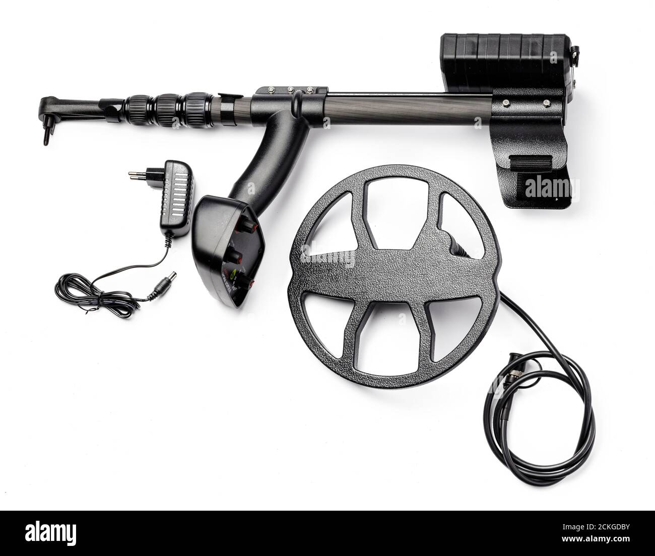 Metal detector parts isolated on white background Stock Photo Alamy
