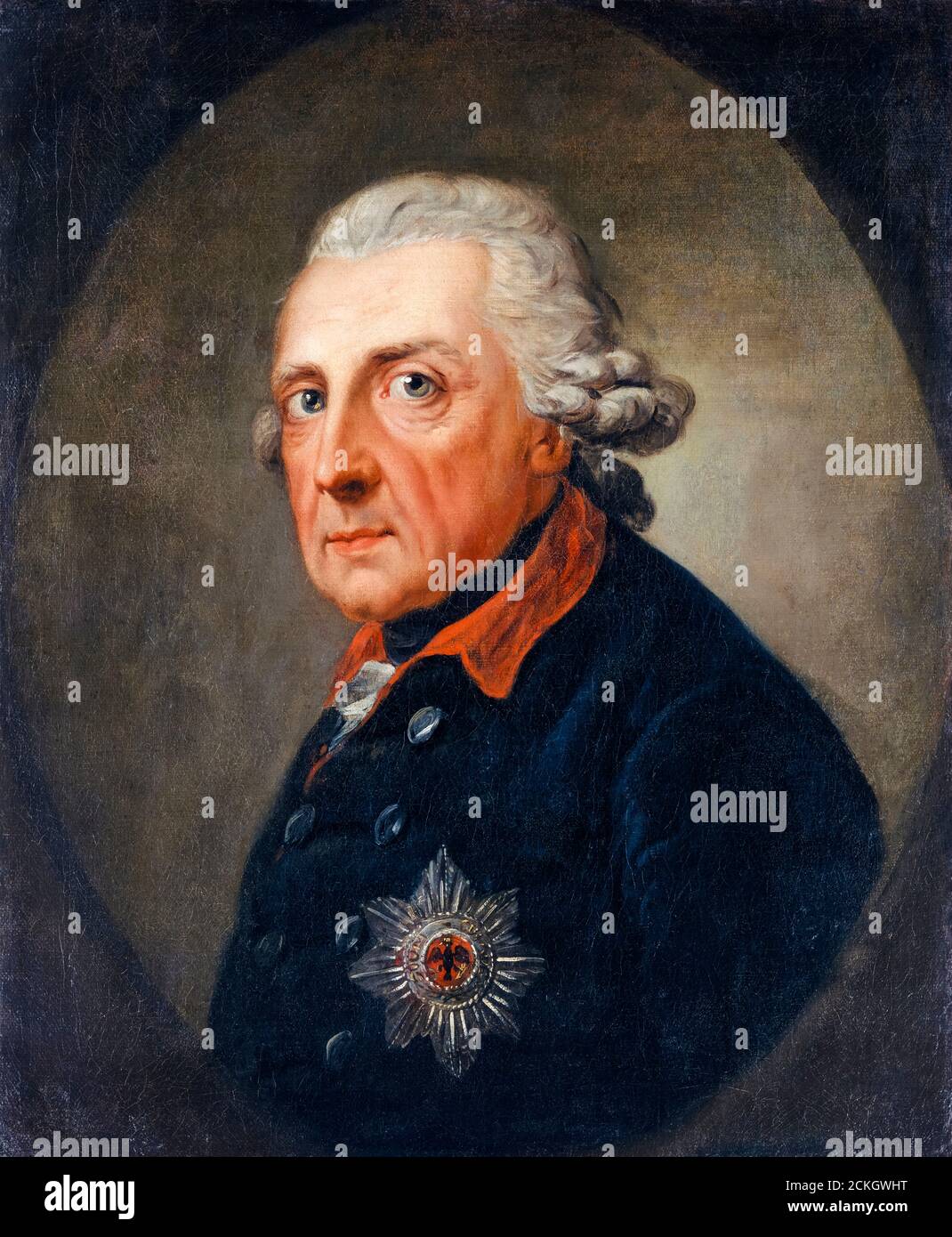 Frederick II (1712-1786) aka Frederick the Great, King of Prussia, portrait painting by Anton Graff, 1781-1786 Stock Photo