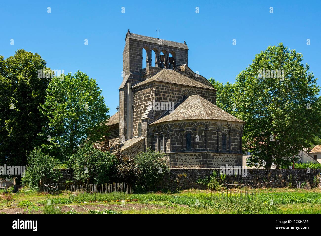 Church of Roffiac, Cantal department, Auvergne-Rhone-Alpes, France Stock Photo