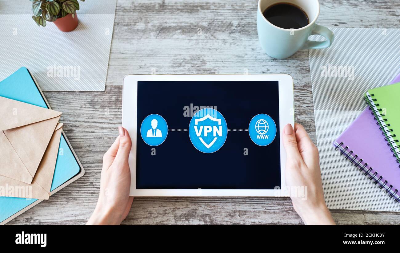 VPN - Virtual perivate network. Internet conncetion privacy concept Stock Photo