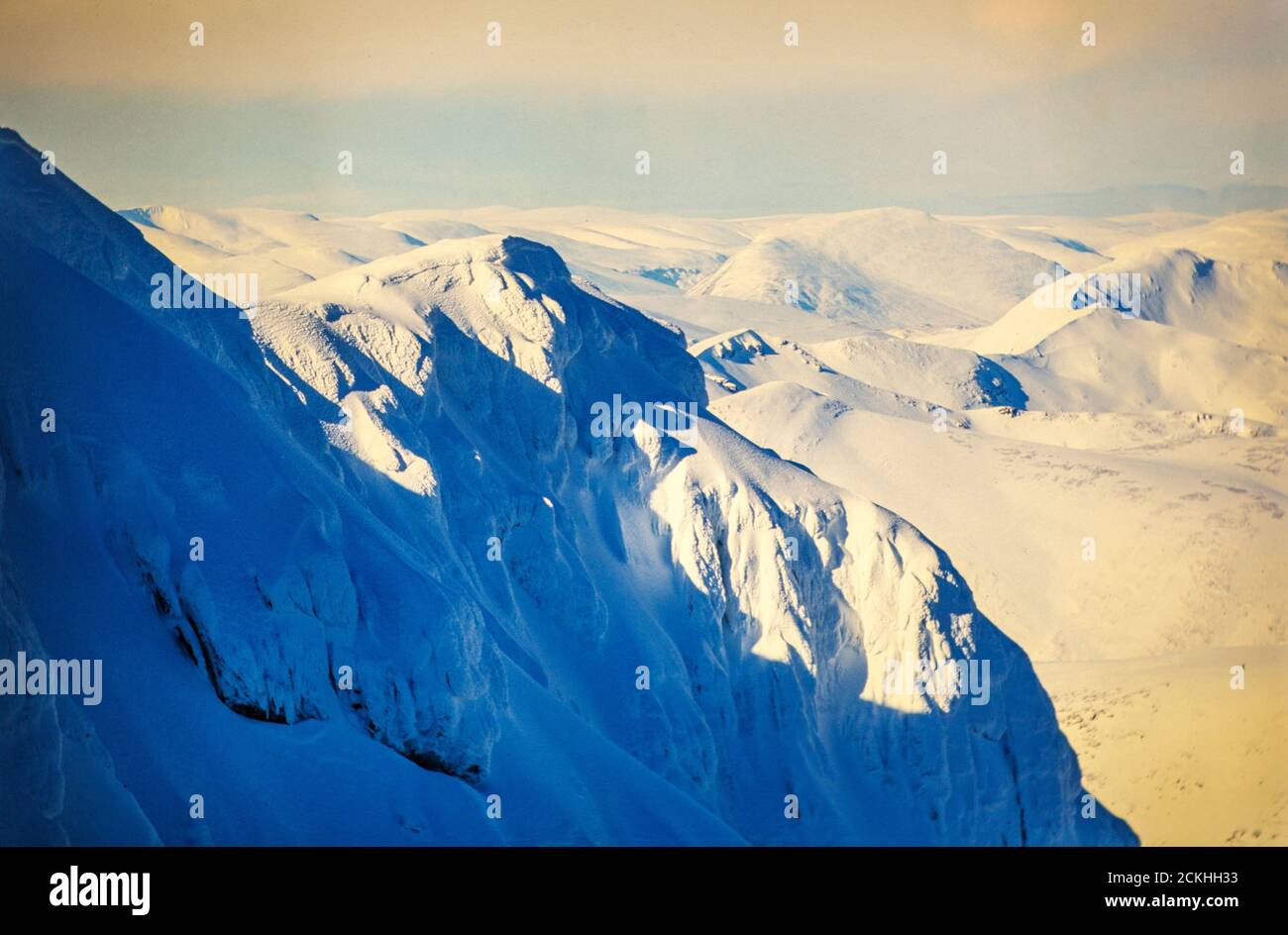 The north face of Ben Nevis, Britian highest peak in winter snow, Scotland, UK. Stock Photo