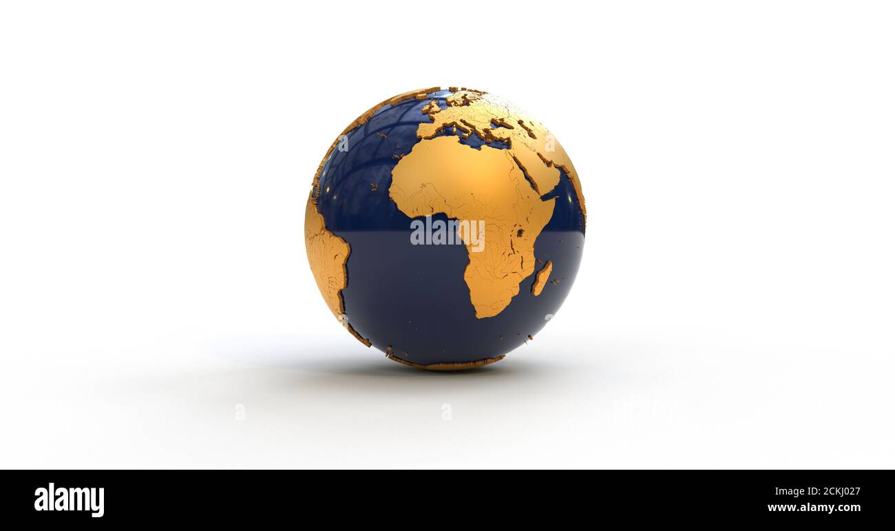 earth globe on white background 3D rendering Stock Photo