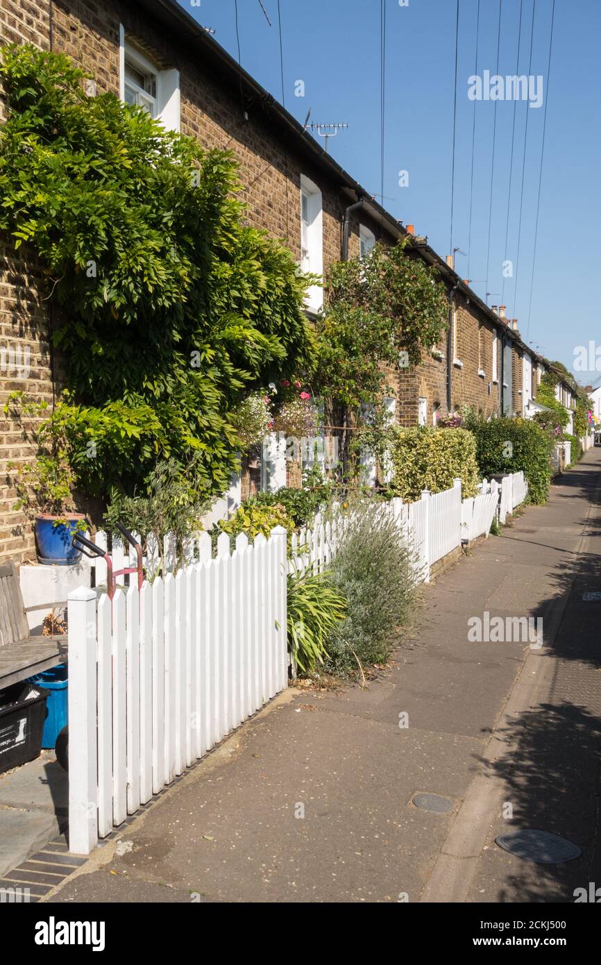 Terraced housing on Railway Side, Little Chelsea, Barnes, South West