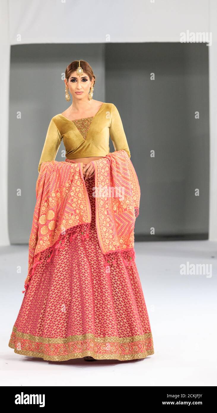 Model bride in Asian wedding dress bridal wear and accessories