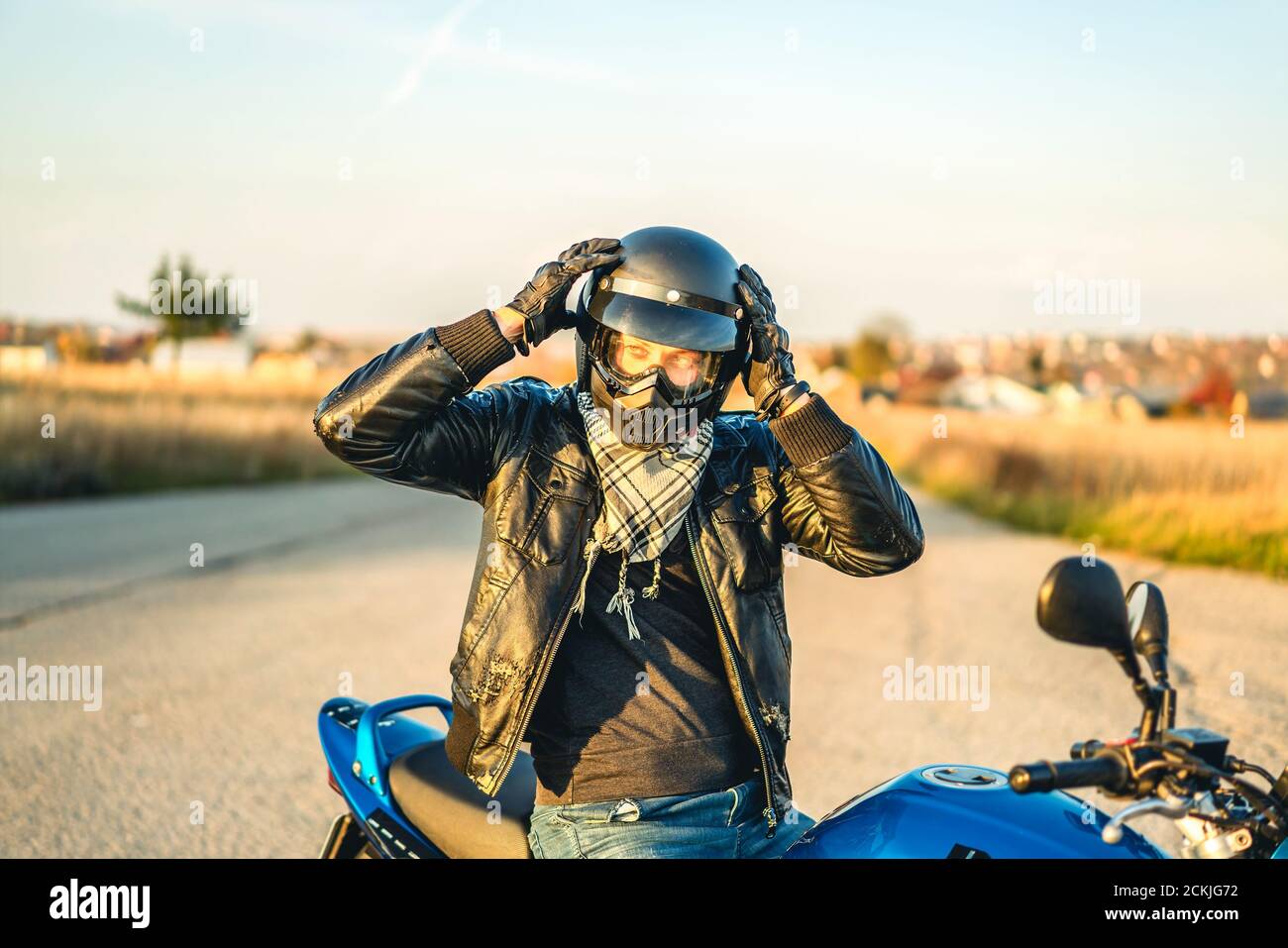 Biker On Sport Motorcycle Outdoor On The Road Stock Photo Alamy biker-on-sport-motorcycle-outdoor-on-the-road-stock-photo-alamy