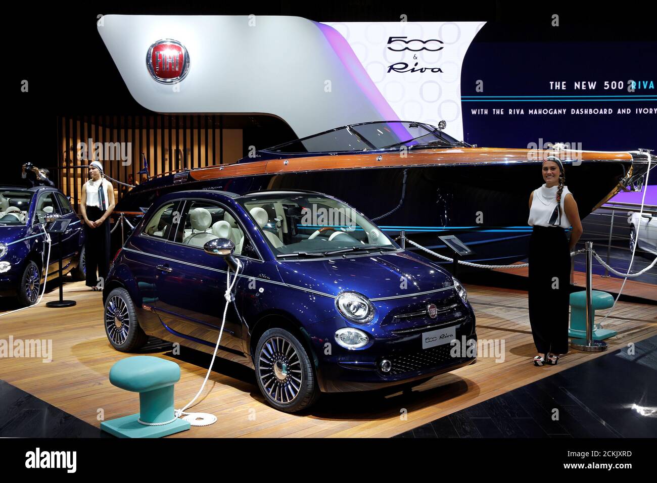 A Fiat 500 Riva Is Displayed On Media Day At The Paris Auto Show In Paris France September 29 16 Reuters Benoit Tessier Stock Photo Alamy