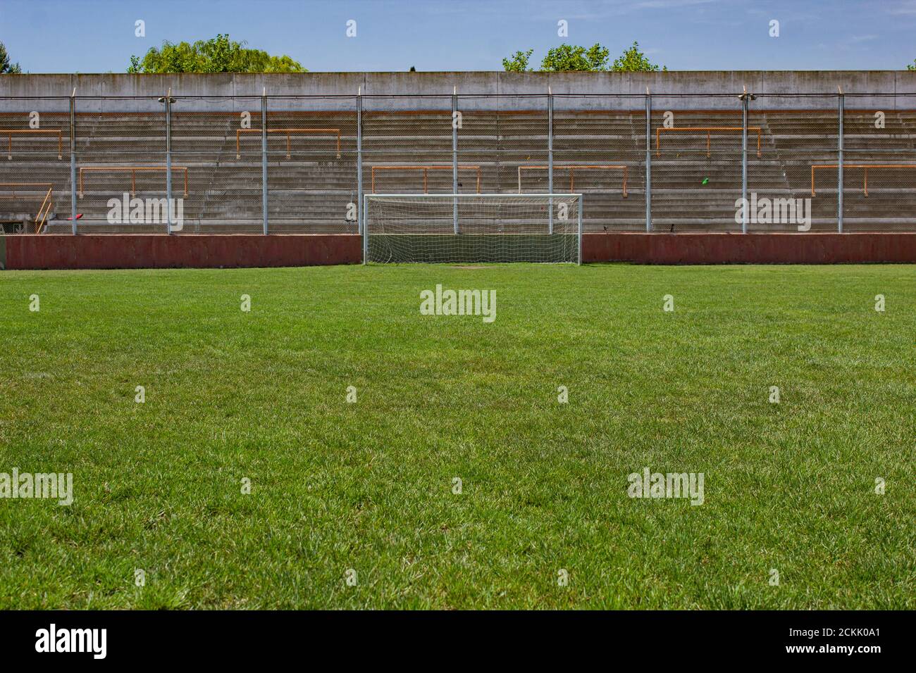 Green grass in a football field Stock Photo