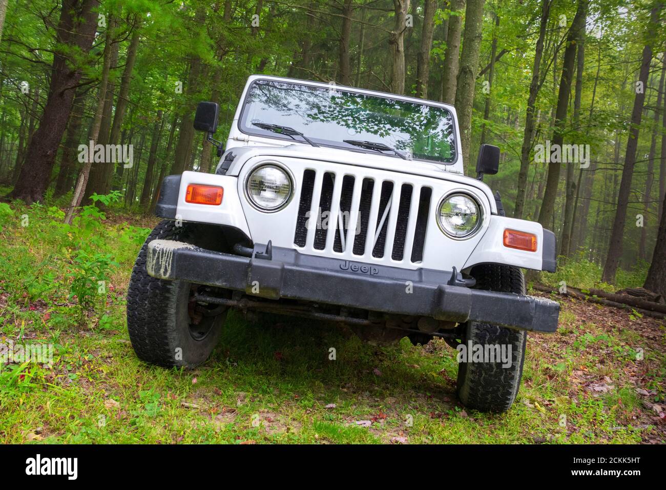 Jeep Wrangler Front View Stock Photo