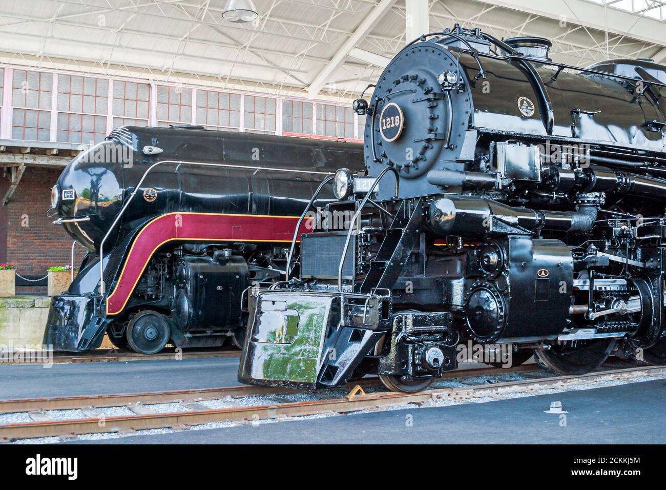 Virginia Roanoke Museum of Transportation,history exhibit exhibition collection,locomotive locomotives train trains engine engines, Stock Photo