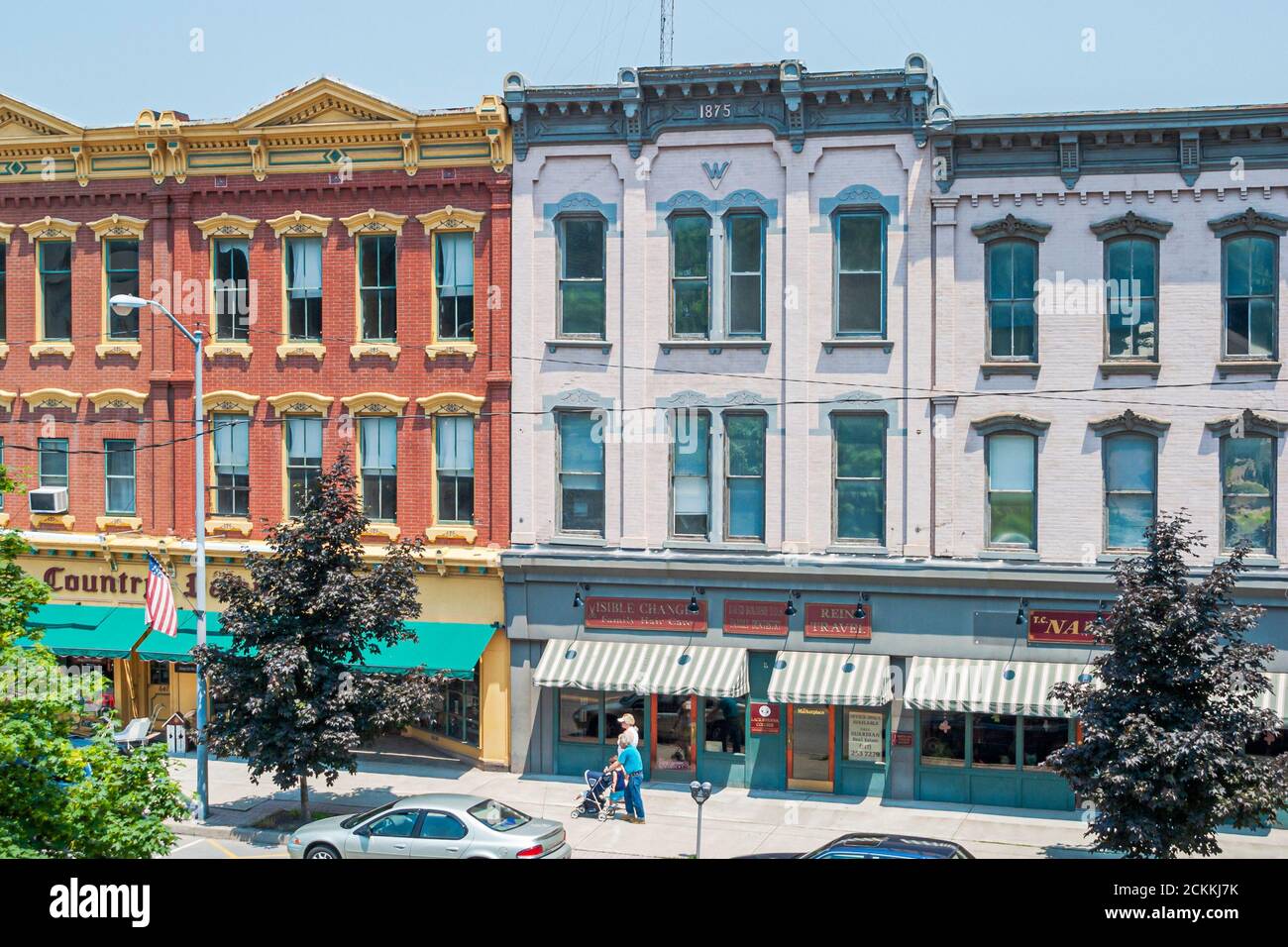 Pennsylvania Pocono Mountains Honesdale,downtown buildings city skyline