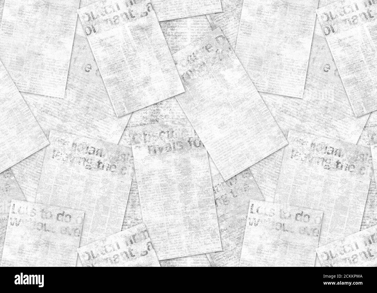 Newspapers old grunge collage textured background. Lots of unreadable blur vintage newsprint