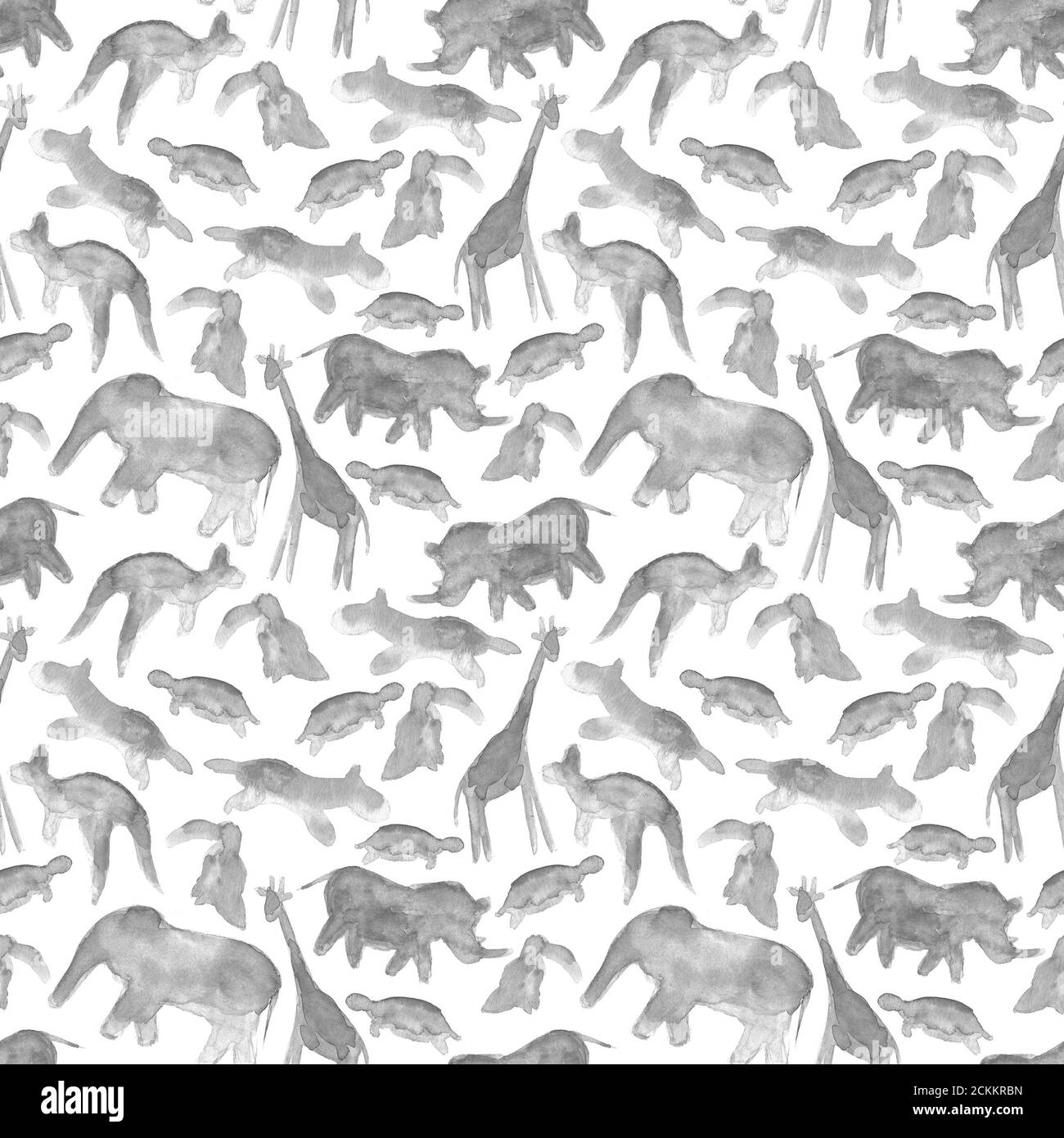 Black and white animals abstract seamless pattern background ...