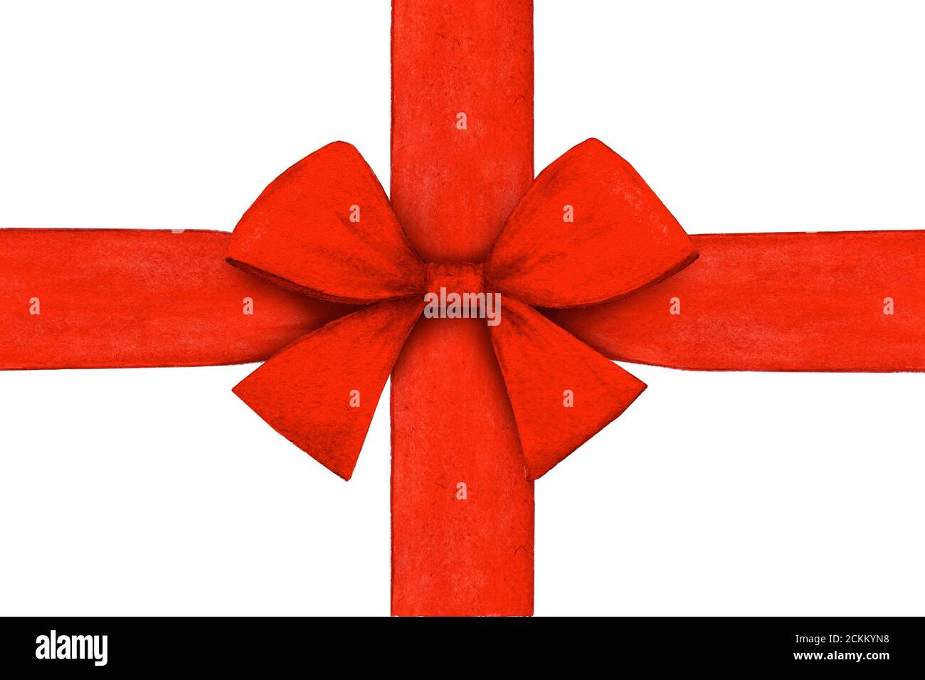 Dark blue and dark red ribbon and bow isolated on white Stock