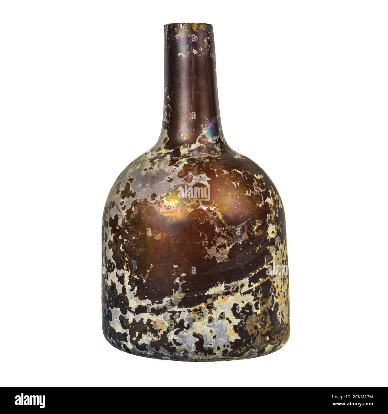 Medieval glass bottle isolated on a white background Stock Photo