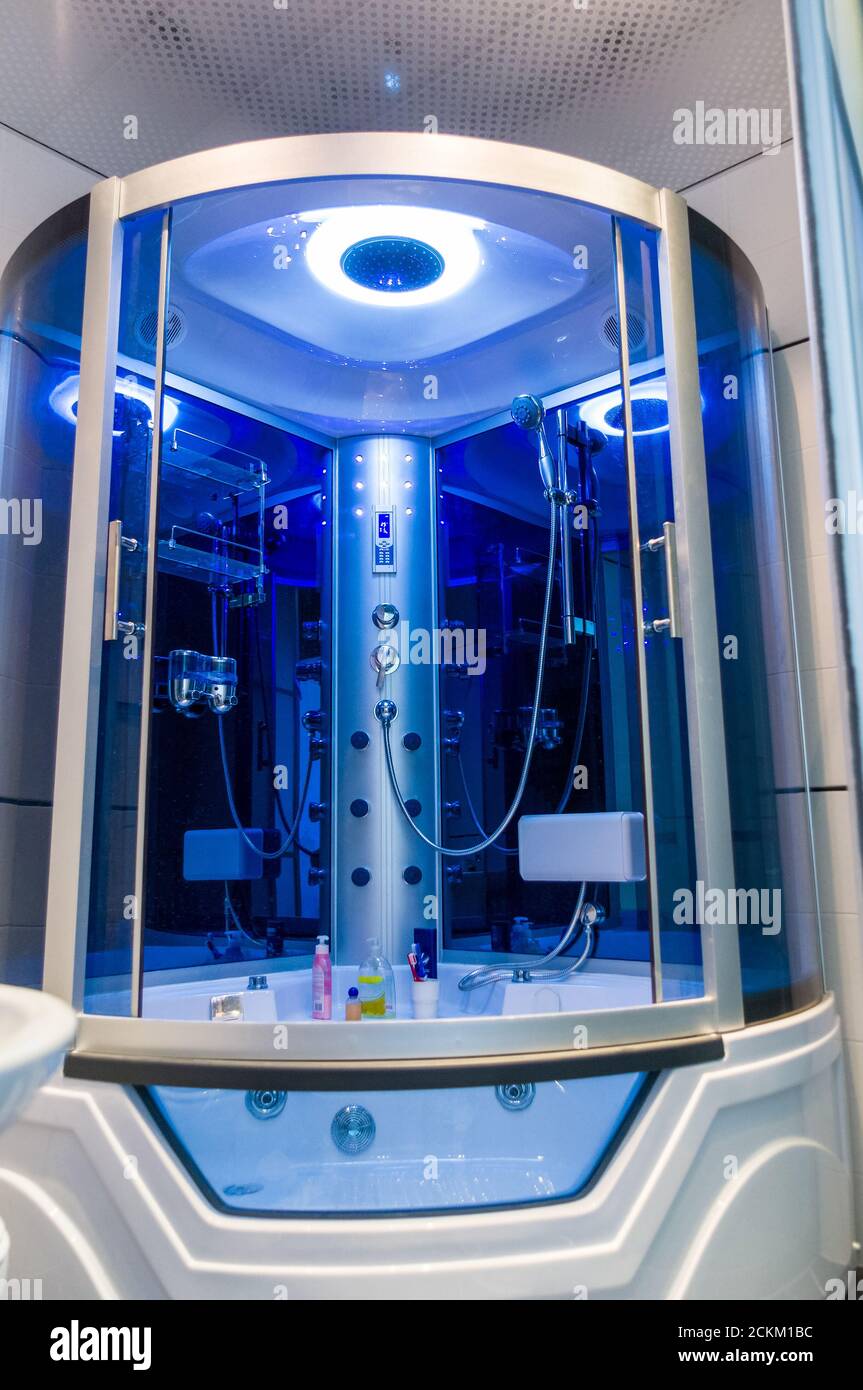 Elements of the bathroom interiormodern design, chrome details, parts