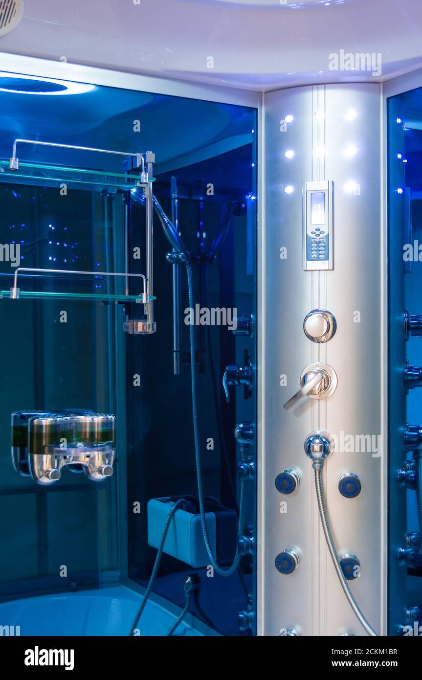 Elements of the bathroom interiormodern design, chrome details, parts