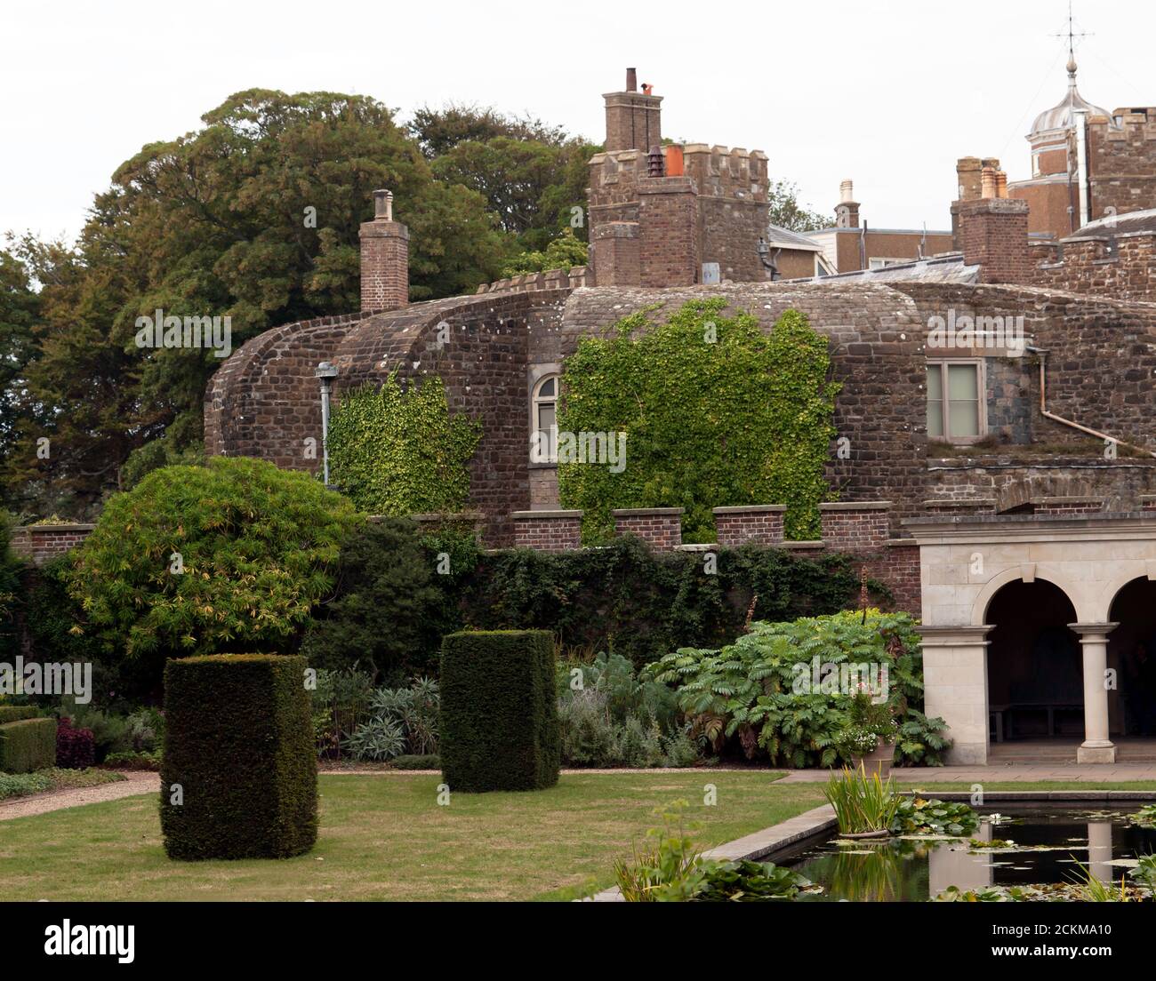 Part of the Queen Mothers Garden, at Walmer Castle, Walmer, Kent Stock Photo