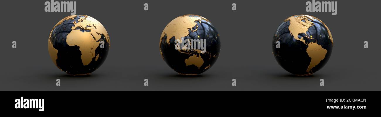 earth globe on dark background 3D rendering Stock Photo - Alamy