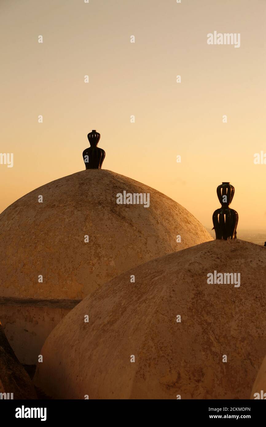 the roof of the Mosque of Sidi Bou Said in the Old Town of Sidi Bou