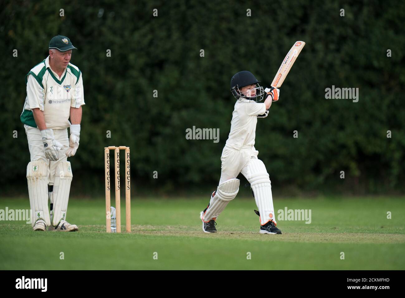 Young cricket batsman. Stock Photo
