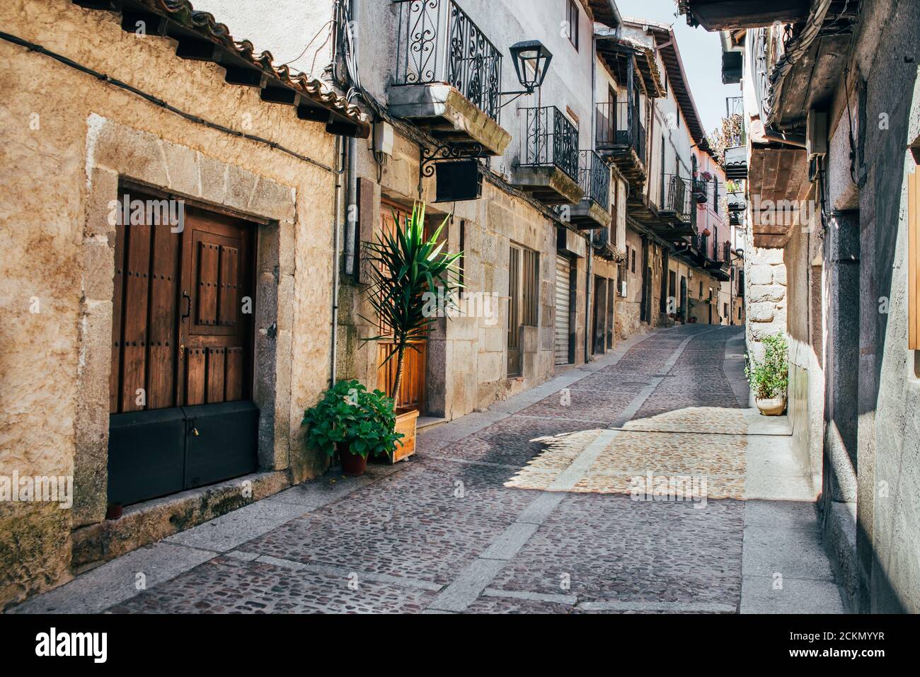Village of miranda del castanar in province of Salamanca, Spain. Stock Photo