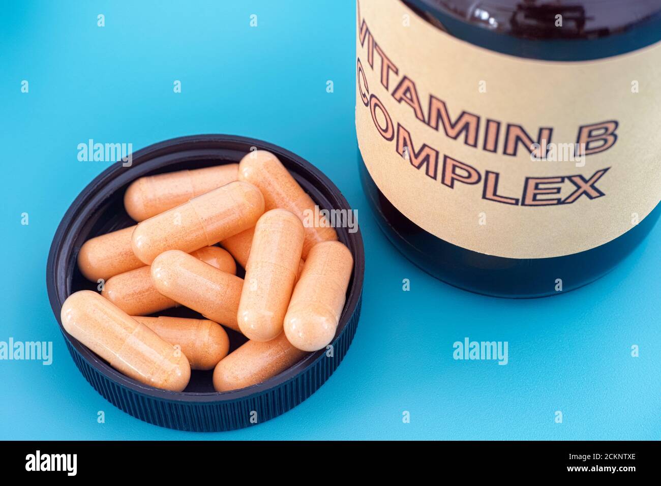 Vitamin B Complex. Close up. Stock Photo