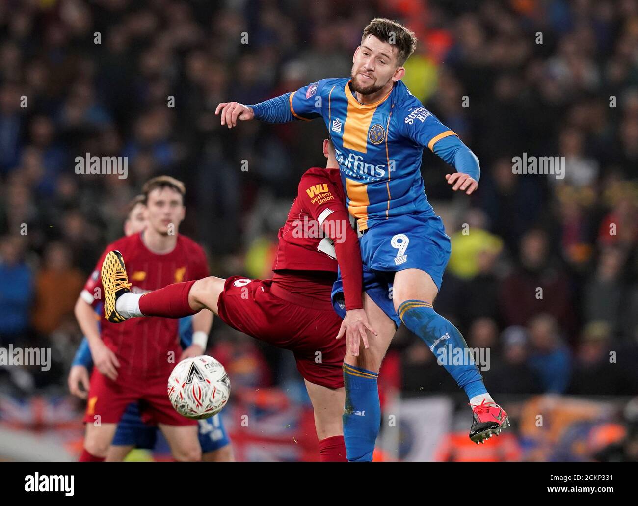 Soccer Football - FA Cup Fourth Round Replay - Liverpool v Shrewsbury Town  - Anfield, Liverpool, Britain - February 4, 2020 Shrewsbury Town's Callum  Lang in action REUTERS/Andrew Yates Stock Photo - Alamy